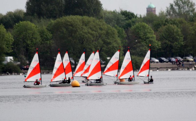 Close racing in the Sport fleet at the RS Tera Northern Championships photo copyright Jennie Clark taken at Leigh & Lowton Sailing Club and featuring the RS Tera class