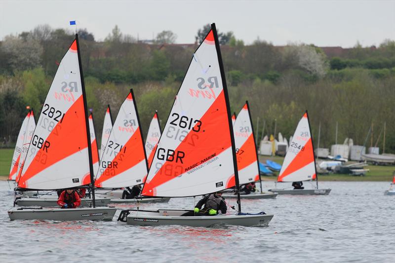 Sports upwind during the RS Tera Start of Seasons at Northampton photo copyright Steve Greenwood taken at Northampton Sailing Club and featuring the RS Tera class