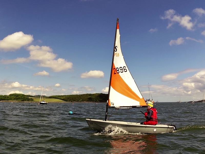 Matilda mastering the challenging conditions in her Tera during the Dalgety Bay Development Regatta photo copyright Sarah Franklin taken at Dalgety Bay Sailing Club and featuring the RS Tera class