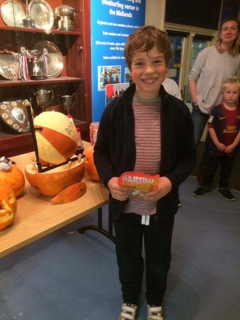 Toby Smith wins the Pumpkin Carving Competition photo copyright Emily Davis taken at Draycote Water Sailing Club and featuring the RS Tera class