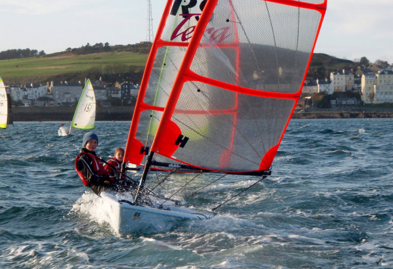 Izzy Sharpe and Hannah Howitt during the Manx Youth Sailing Squad training photo copyright Jenni Quillin taken at  and featuring the RS Tera class