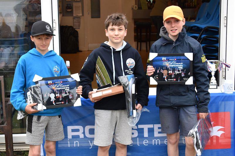 Sport fleet podium at the Rooster RS Tera Start of Season Championships photo copyright John Edwards taken at Burton Sailing Club and featuring the RS Tera class