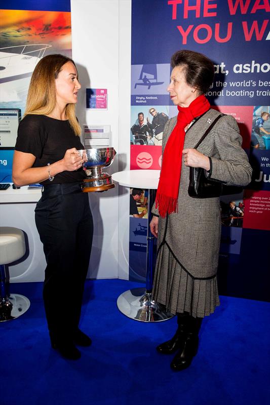 HRH The Princess Royal presents the RYA Yachtmaster of the Year 2016 trophy to Zara Roberts photo copyright Emily Whiting taken at  and featuring the  class