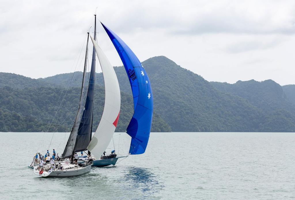 Antipodes and Fast Track, heading off down Kuah Harbour. 2017 Raja Muda Selangor International Regatta. photo copyright Guy Nowell / RMSIR taken at  and featuring the  class