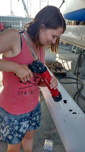 Laura repairing the corroded beam photo copyright Mission Océan taken at  and featuring the  class
