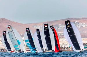 The RC44 fleet in Lanzarote – RC44 Calero Marinas Cup photo copyright  Martinez Studio / RC44 Class taken at  and featuring the  class