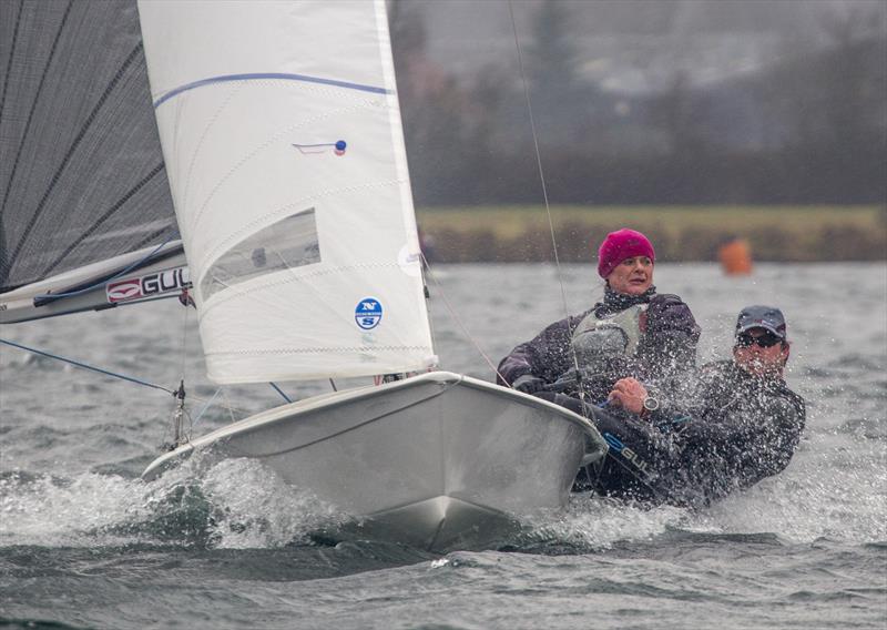Rach Rhodes and Simon Forbes finish 4th in the County Cooler at Notts County photo copyright David Eberlin taken at Notts County Sailing Club and featuring the Scorpion class