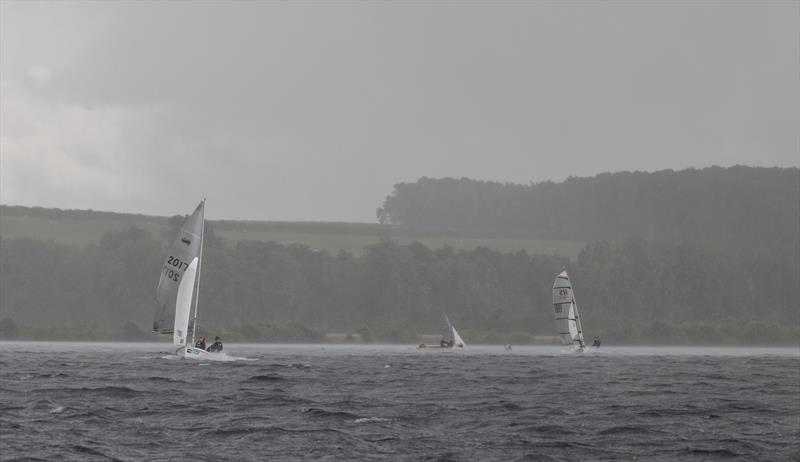 A rain storm comes through at the Notts County SC Regatta photo copyright David Eberlin taken at Notts County Sailing Club and featuring the Scorpion class