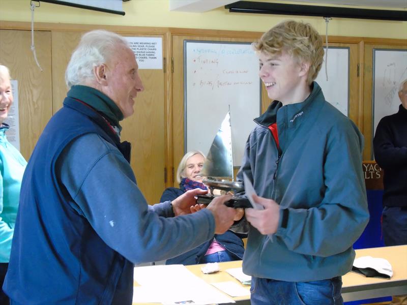 James Eales wins the 2014 Peter Andreae Trophy photo copyright Ann Brunskill taken at Royal Lymington Yacht Club and featuring the Scow class