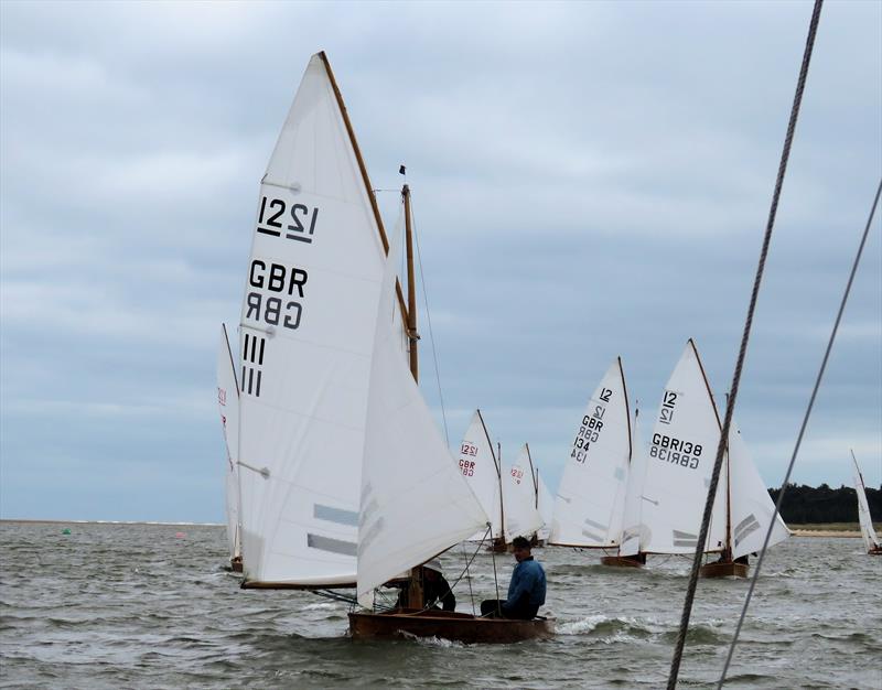 A busy group on the run during the British 12 Sq M Sharpie Nationals at Wells Sailing Club - photo © James Case