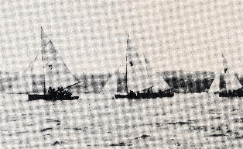 The first 16ft Skiff fleet on 7th October 1922 photo copyright Belmont 16s taken at Belmont 16ft Sailing Club and featuring the 16ft Skiff class