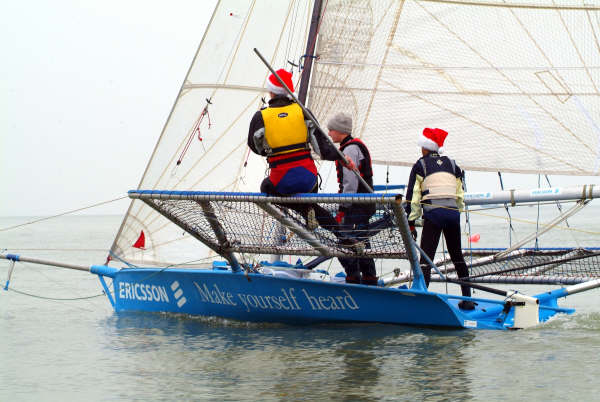 Light winds for the Brass Monkey Race at Leigh-on-Sea Sailing Club photo copyright Graeme Sweeney taken at Leigh-on-Sea Sailing Club and featuring the 18ft Skiff class