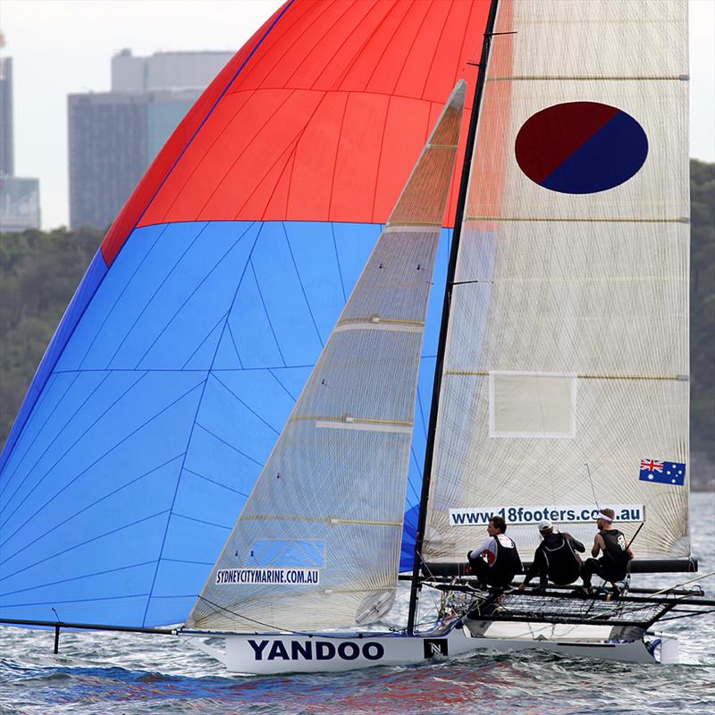 Yandoo too good in light air during the 18ft Skiff Queen of the Harbour photo copyright Frank Quealey taken at Australian 18 Footers League and featuring the 18ft Skiff class