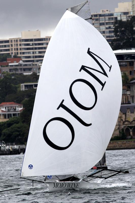 Mojo Wine, winner of race 1 of the NSW Championship photo copyright Frank Quealey taken at  and featuring the 18ft Skiff class