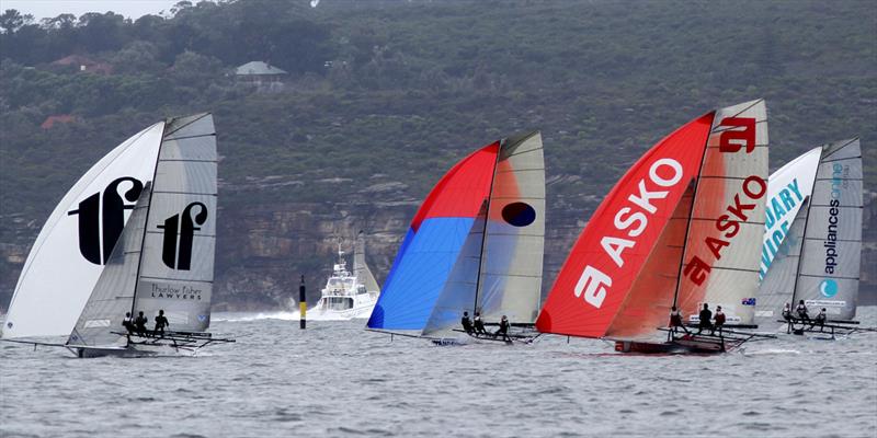 The close racing for third place in race 1 of the NSW Championship photo copyright Frank Quealey taken at  and featuring the 18ft Skiff class