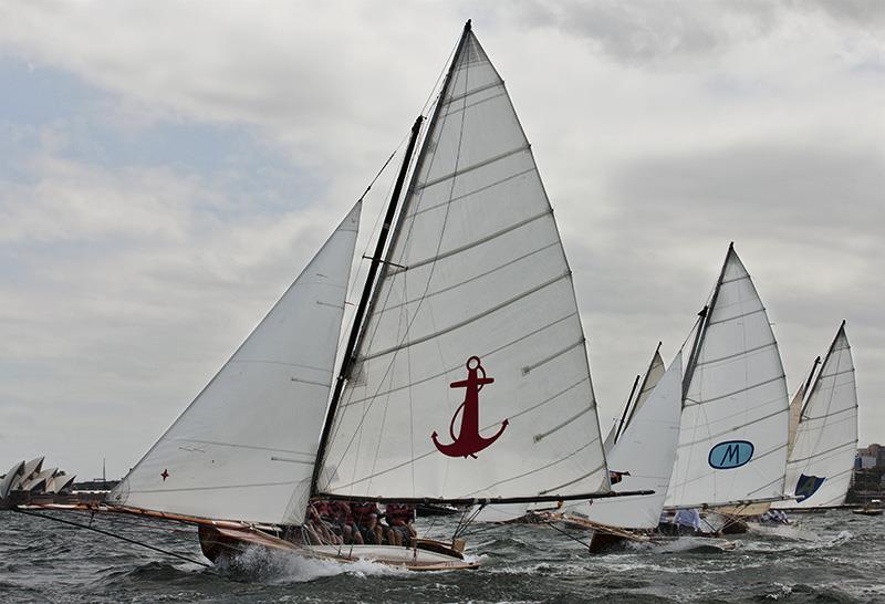 Yendys looking good at the start of day 2 of the Historical Skiff Australian Championship photo copyright Andrea Francolini taken at Sydney Flying Squadron and featuring the 18ft Skiff class