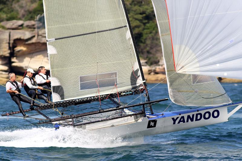 Yandoo finished strongly to grab second place behind Gotta Love It 7 in the 18ft Skiff Alf Beashel Memorial Trophy photo copyright Frank Quealey taken at Australian 18 Footers League and featuring the 18ft Skiff class