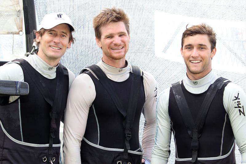 18ft Skiff NSW Champions (l-r) Michael Coxon, Trent Barnabas, Dave O'Connor - photo © Frank Quealey
