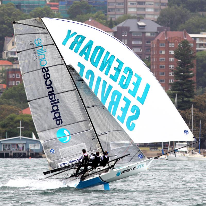 Event sponsor Appliancesonline.com.au also has a top team representing the company photo copyright Frank Quealey taken at Australian 18 Footers League and featuring the 18ft Skiff class