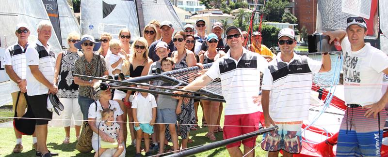 The full SMEG support team were out in force for the last race of the Australian Championship photo copyright Frank Quealey taken at Australian 18 Footers League and featuring the 18ft Skiff class
