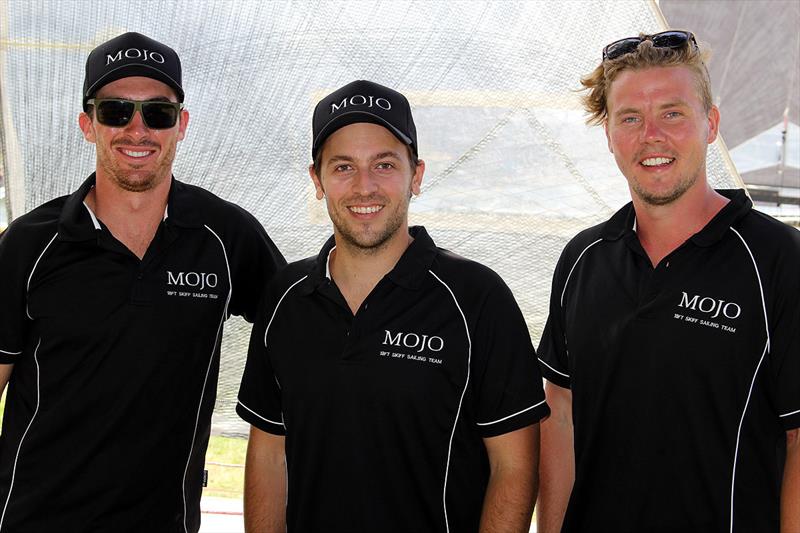 Mojo Wine Team (from left Rick Plain, James Ward, Phil Marshall) photo copyright Frank Quealey taken at Australian 18 Footers League and featuring the 18ft Skiff class