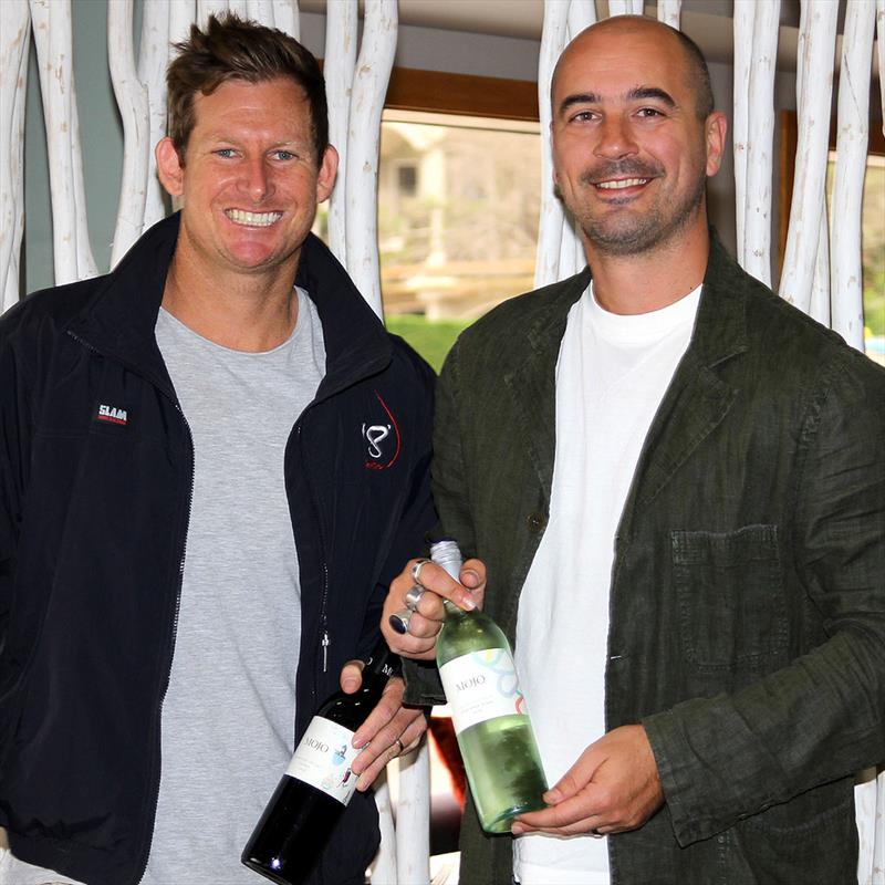 League Club Manager Luke Redmond with Mojo Wine's Sabino Matera photo copyright Frank Quealey taken at Australian 18 Footers League and featuring the 18ft Skiff class