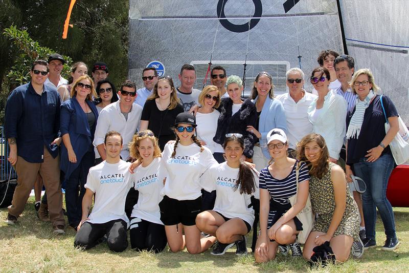 The Alcatel One Touch supporters group on a recent race day photo copyright Frank Quealey taken at Australian 18 Footers League and featuring the 18ft Skiff class