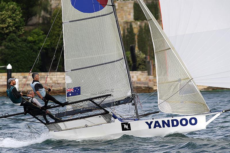 Yandoo was close to the lead over the first half of the course and finished fifth in the 18ft Skiff R. Watt Memorial Trophy - photo © Frank Quealey
