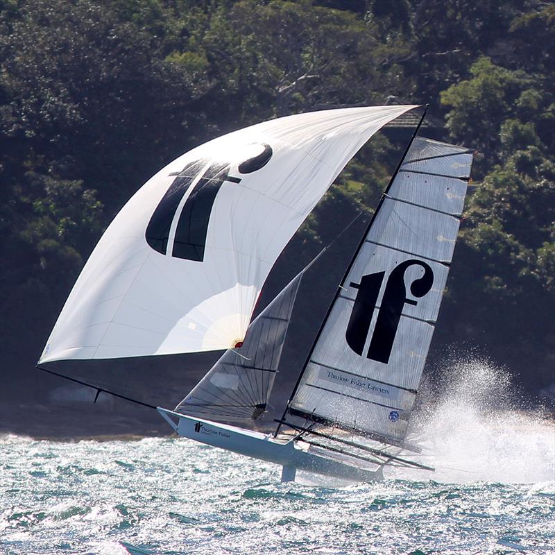 Thurlow Fisher Lawyers turned on an exhibition for the crowd during the Major A. Frizelle Trophy photo copyright Frank Quealey taken at Australian 18 Footers League and featuring the 18ft Skiff class