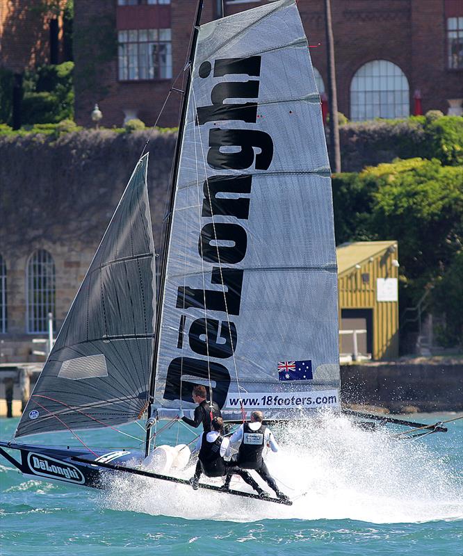 The brand new De'Longhi, only minutes after being christened during the Major A. Frizelle Trophy photo copyright Frank Quealey taken at Australian 18 Footers League and featuring the 18ft Skiff class