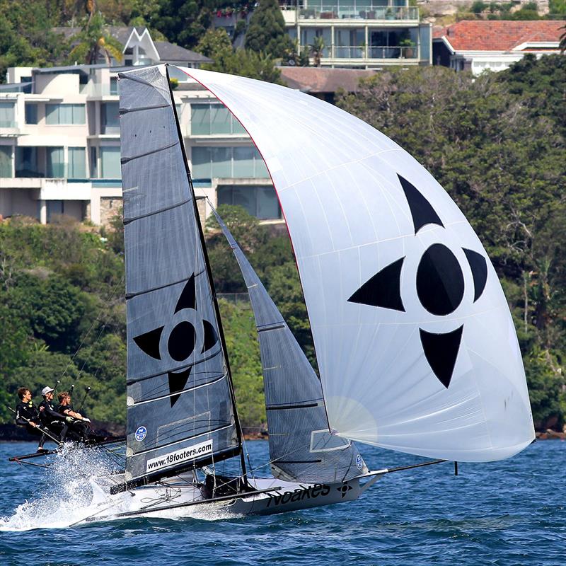 Noakes Youth was near the lead throughout the entire race 4 of the 18ft Skiff NSW Championship photo copyright Frank Quealey taken at Australian 18 Footers League and featuring the 18ft Skiff class