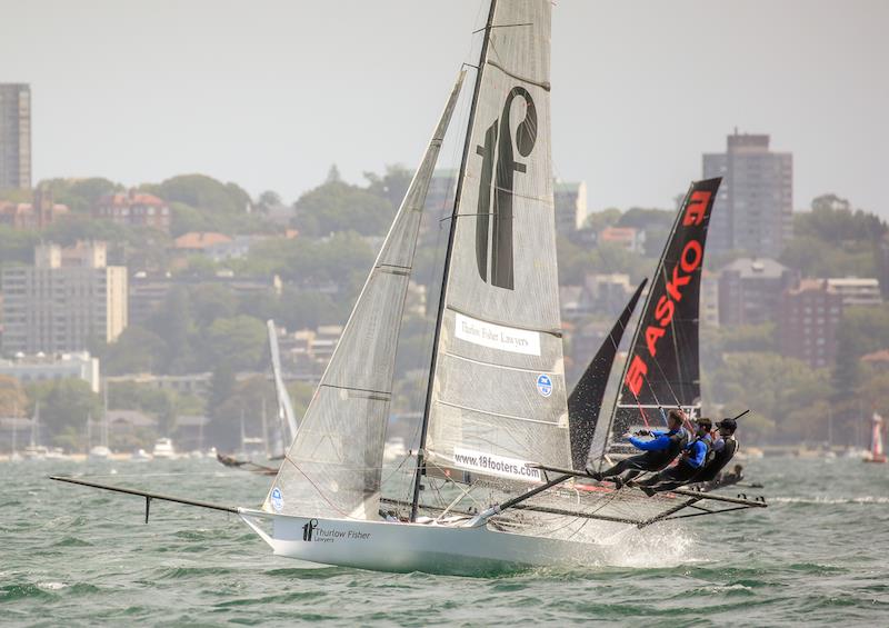 The fleet enjoyed the fresh conditions in the 18ft Skiffs: WC 'Trappy' Duncan Trophy photo copyright Michael Chittenden taken at Australian 18 Footers League and featuring the 18ft Skiff class
