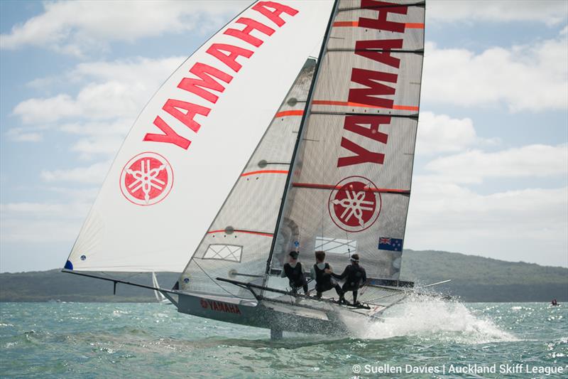 Clean sweep for Yamaha at the 18ft Skiff New Zealand Championship photo copyright Suellen Davies / Auckland Skiff League taken at Royal Akarana Yacht Club and featuring the 18ft Skiff class