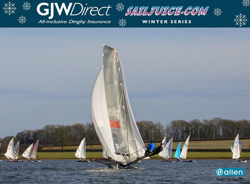 John Merricks Tiger Trophy - GJW Direct Sailjuice Winter Series Round 6 photo copyright Tim Olin / www.olinphoto.co.uk taken at Rutland Sailing Club and featuring the 18ft Skiff class