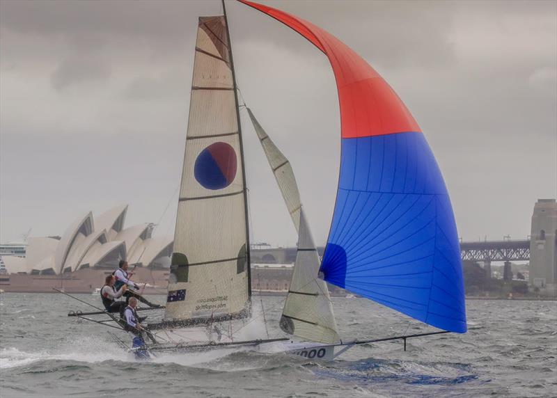 John Winning's Yandoo took second place in the 18ft Skiff President's Trophy race photo copyright Michael Chittenden taken at Australian 18 Footers League and featuring the 18ft Skiff class
