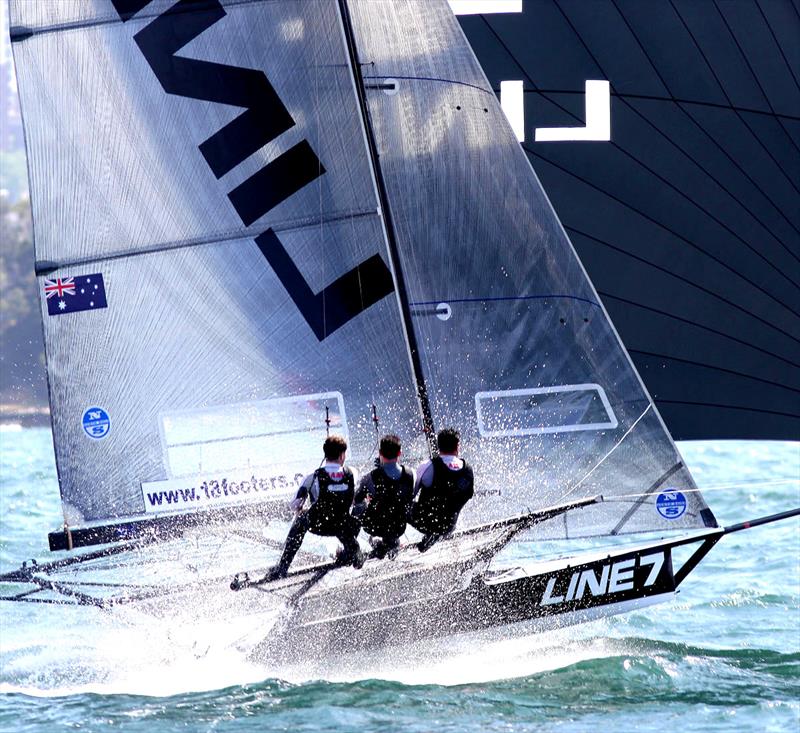Line 7 is a new skiff with plenty of boat speed photo copyright Frank Quealey taken at Australian 18 Footers League and featuring the 18ft Skiff class