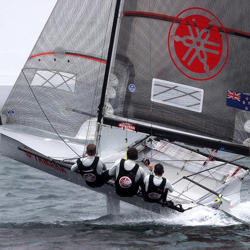 Yamaha shows winning form during 18ft Skiff 2017 JJ Giltinan Championship race 1 photo copyright Frank Quealey taken at Australian 18 Footers League and featuring the 18ft Skiff class