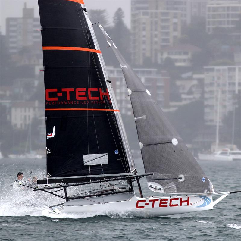 New Zealand's C-Tech was consistent throughout race 1 of the 18ft Skiff 2017 JJ Giltinan Championship photo copyright Frank Quealey taken at Australian 18 Footers League and featuring the 18ft Skiff class
