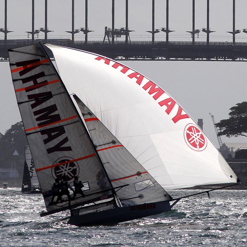 Yamaha leads the way during 18ft Skiff 2017 JJ Giltinan Championship race 2 photo copyright Frank Quealey taken at Australian 18 Footers League and featuring the 18ft Skiff class