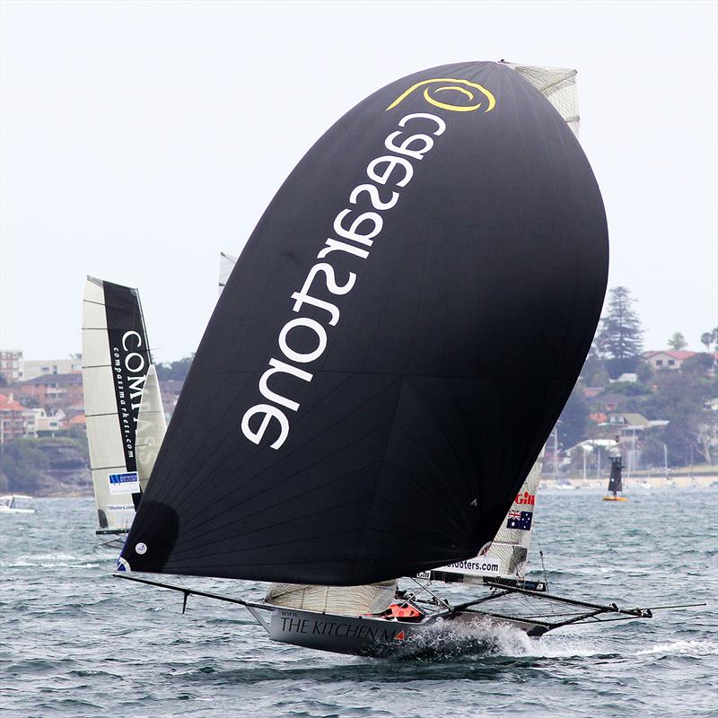 The Kitchen Maker during race 1 of the 18ft Skiff Spring Championship in Sydney photo copyright Frank Quealey taken at Australian 18 Footers League and featuring the 18ft Skiff class