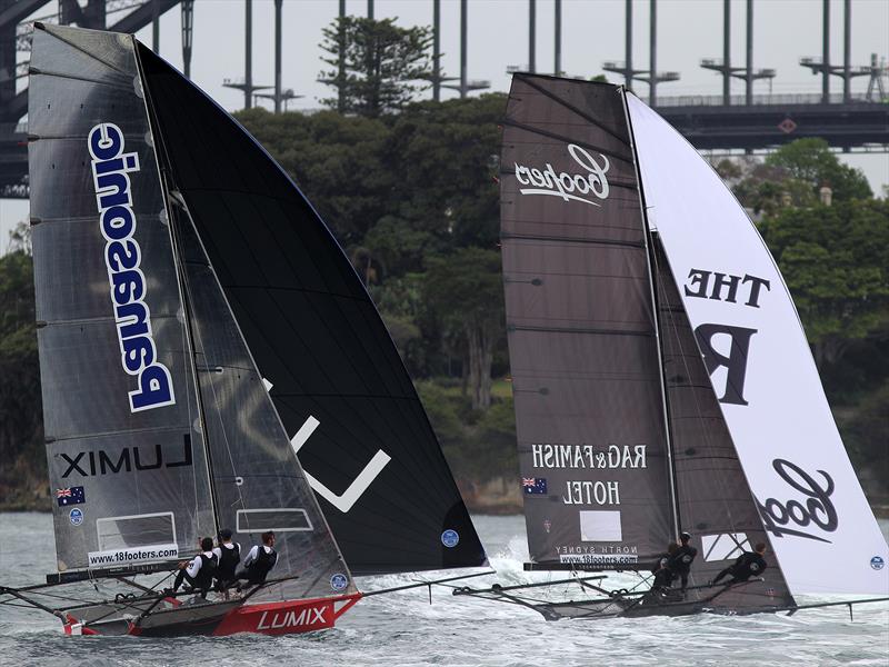 Two of the young teams presently showing great form in the first two races of the 18ft Skiff Spring Championship in Sydney photo copyright Frank Quealey taken at Australian 18 Footers League and featuring the 18ft Skiff class