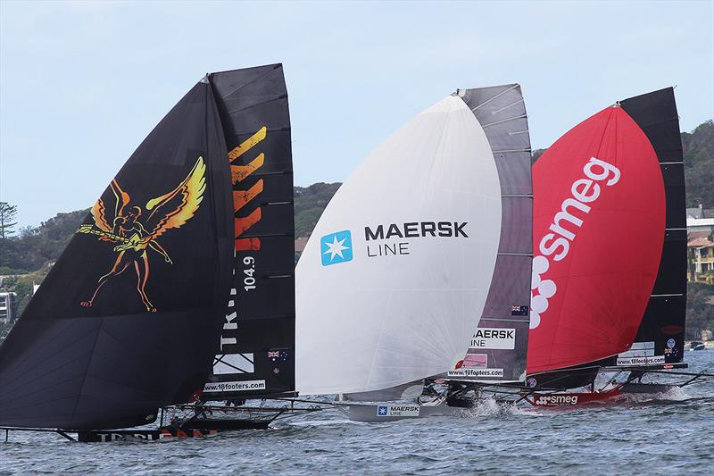 Battle for the lead during 18ft Skiff JJ Giltinan Championship Race 4 - photo © Frank Quealey