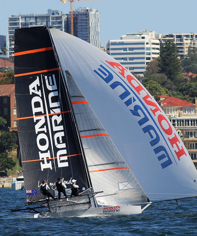 Honda Marine wins the 18ft Skiff JJ Giltinan Championship photo copyright Frank Quealey taken at Australian 18 Footers League and featuring the 18ft Skiff class