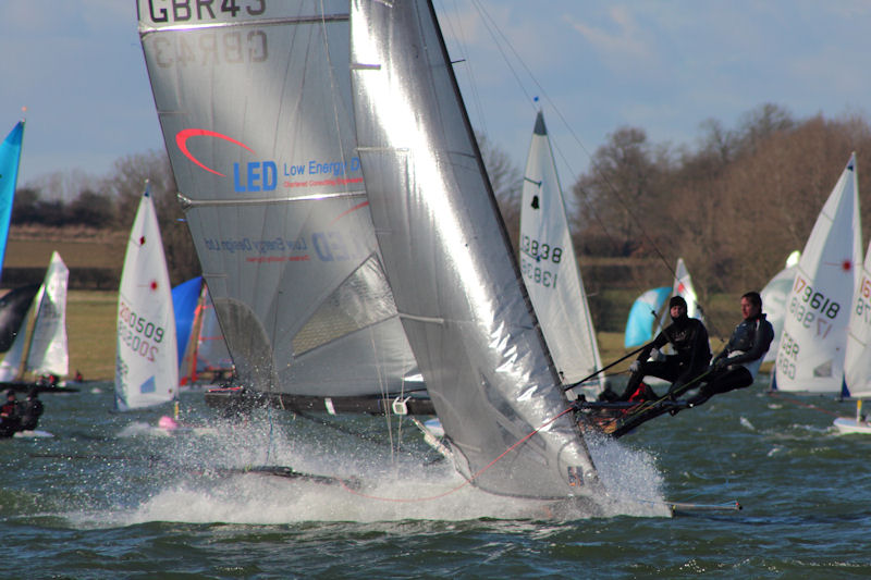 Strong winds on day one of the Tiger Trophy at Rutland Water photo copyright Paul Williamson taken at Rutland Sailing Club and featuring the 18ft Skiff class