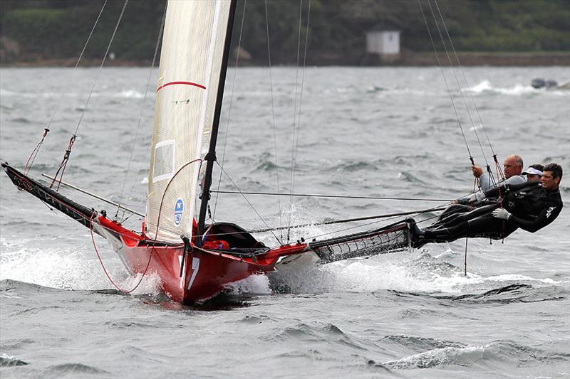 Skiff legend Iain Murray proves he's still got it during the 18ft Skiff Ferry Patrons Trophy