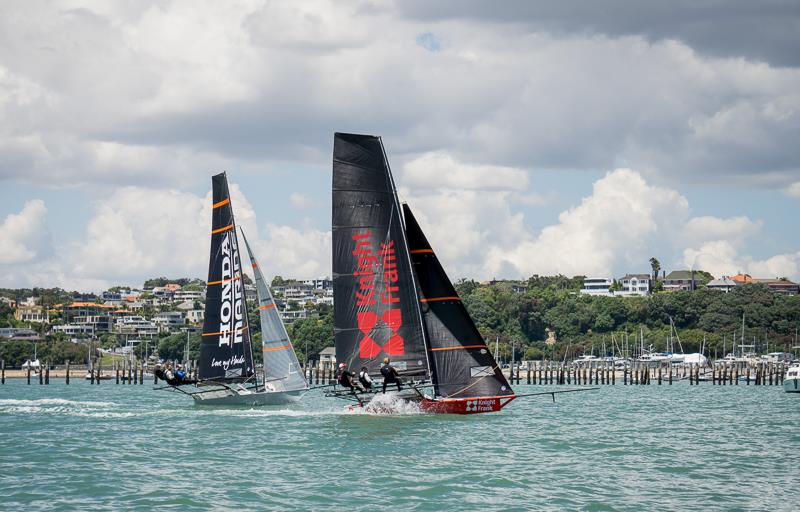 Honda Marine and Knight Frank - 2017 Auckland Skiff Championships, December 2-3, 2017, Waitemata Harbour, Auckland photo copyright Josh McCormack / Auckland Skiff League taken at Royal Akarana Yacht Club and featuring the 18ft Skiff class