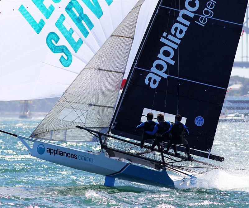 Appliancesonline had a mixed day - NSW Championship, January 21, 2018 photo copyright Frank Quealey taken at Australian 18 Footers League and featuring the 18ft Skiff class