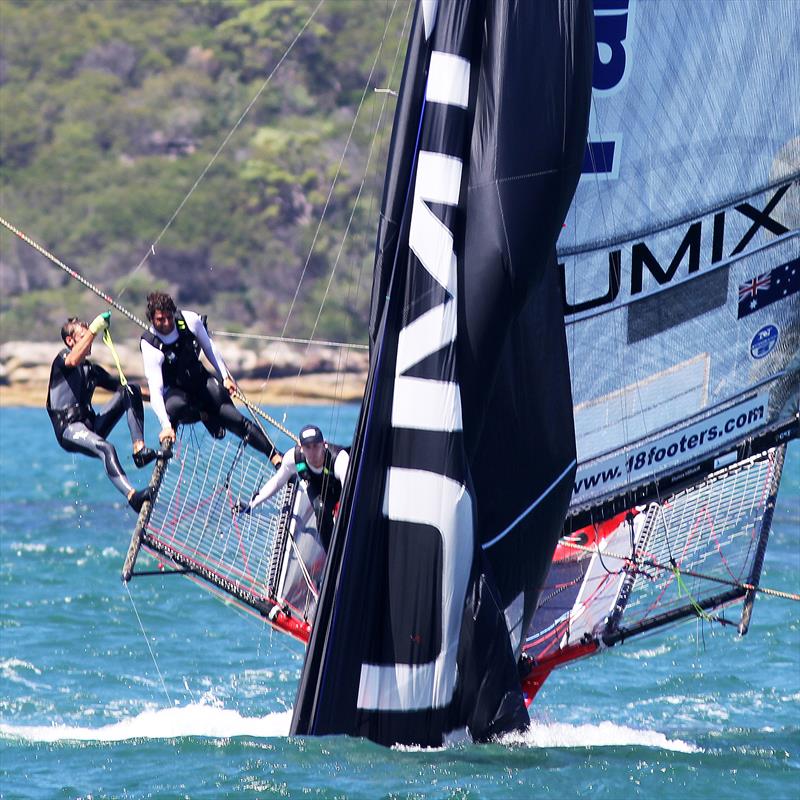 No return from here for Panasonic Lumix -  NSW Championship, January 21, 2018 photo copyright Frank Quealey taken at Australian 18 Footers League and featuring the 18ft Skiff class
