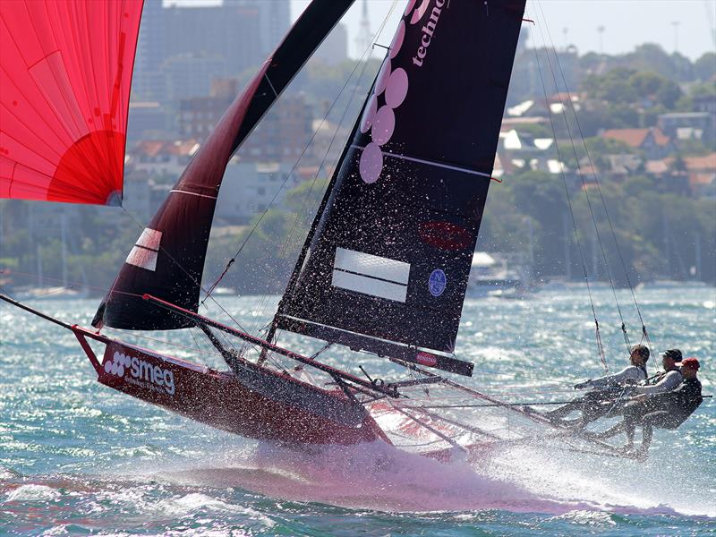 Smeg was quick but couldn't match Asko Appliances in Race 5 -  NSW Championship, January 21, 2018 photo copyright Frank Quealey taken at Australian 18 Footers League and featuring the 18ft Skiff class