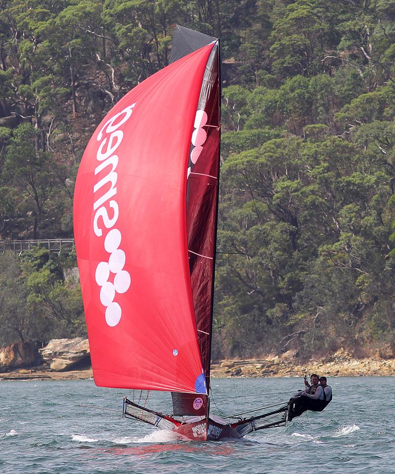 The Smeg team cruise to victory in Race 1, Australian National Championships, Sydney, January 28, 2018 photo copyright Frank Quealey taken at Australian 18 Footers League and featuring the 18ft Skiff class